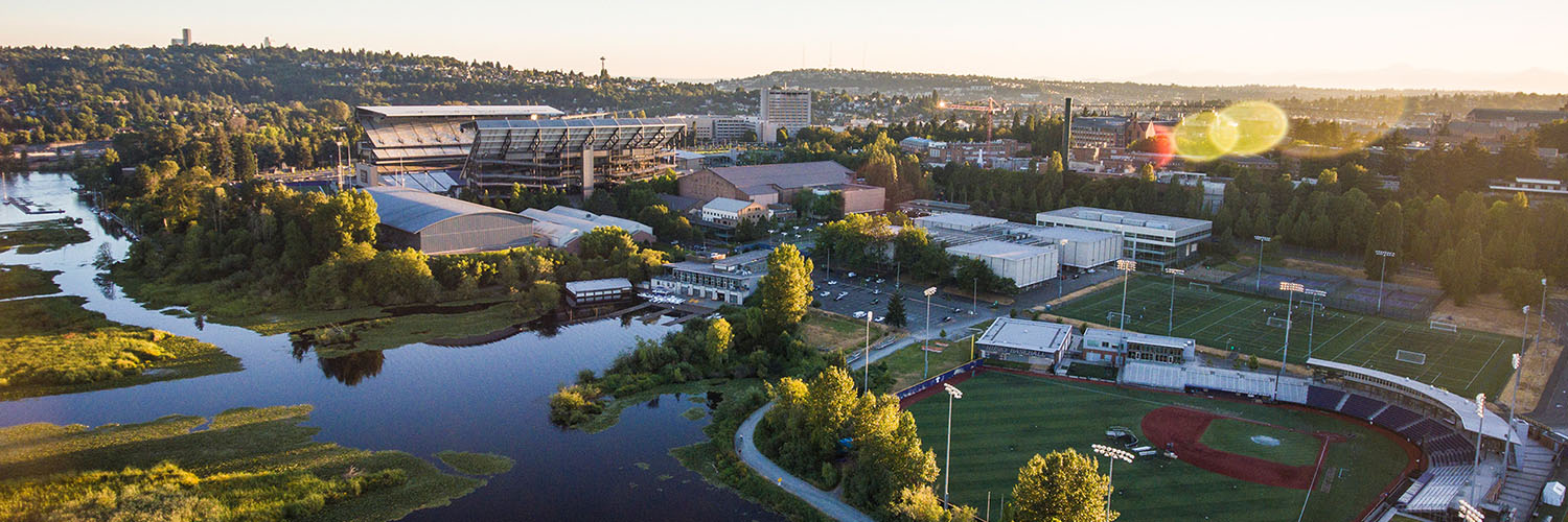 View of Husky Stadium and Alaska Airlines arena