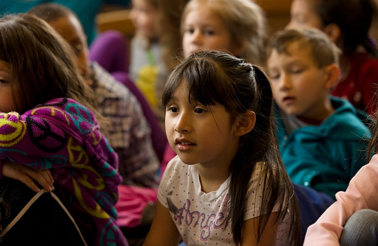 Students in an elementary classroom